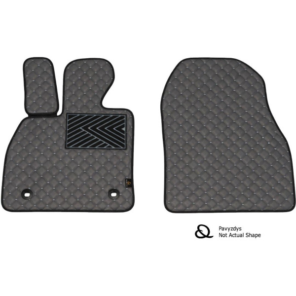 Eco leather mats QuiltyMats PEUGEOT EXPERT from 2016 (I row) (Grey / gray stitching)