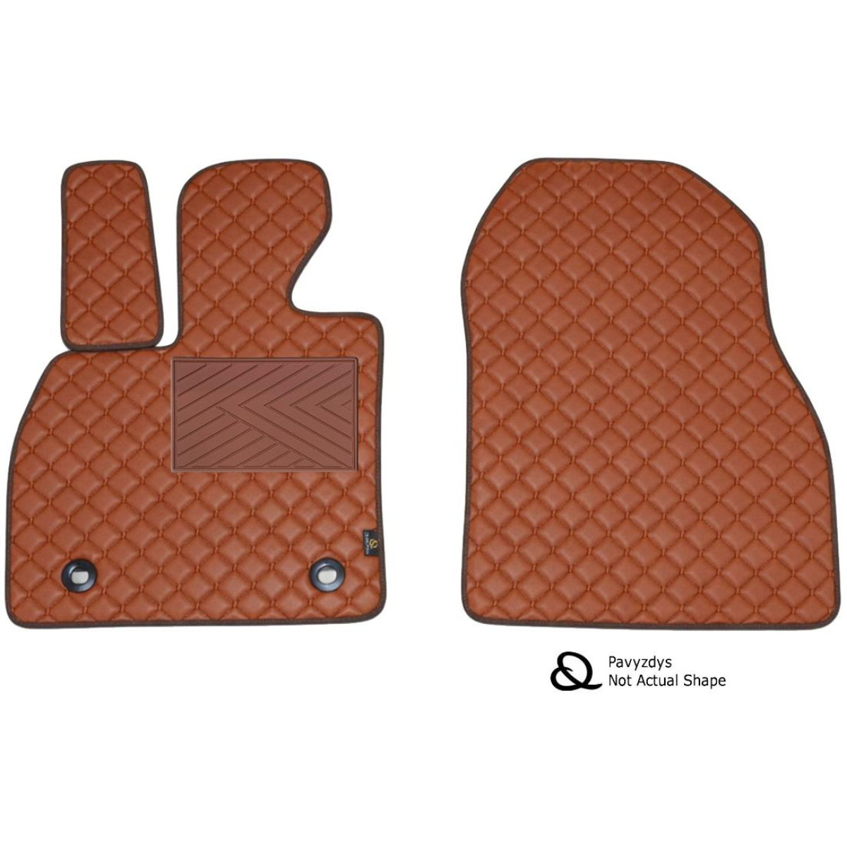 Eco leather mats QuiltyMats LIGIER JS50 from 2012 (Brown / brown stitching)