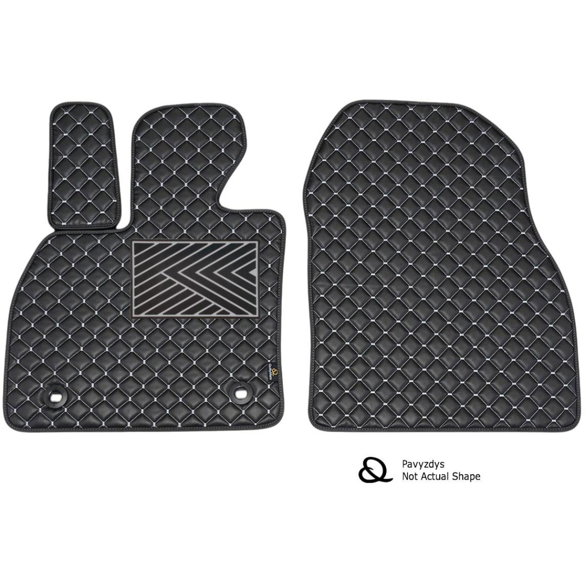 Eco leather mats QuiltyMats HONDA S2000 1999-2009 (Black / gray stitching)