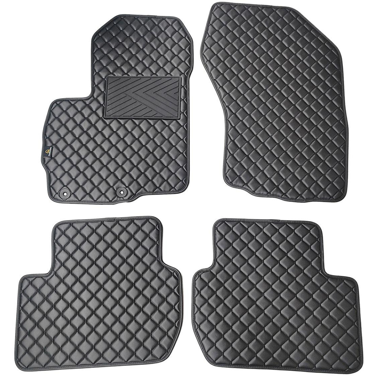 Eco leather mats QuiltyMats CITROEN C-CROSSER 2007-2012 (Black / black stitching)