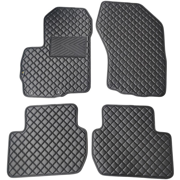 Eco leather mats QuiltyMats CITROEN C-CROSSER 2007-2012 (Black / black stitching)