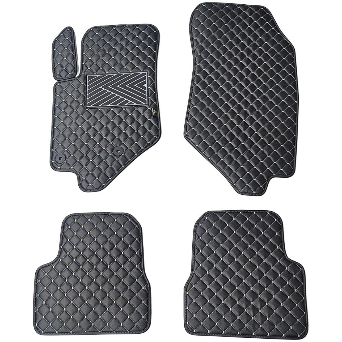 Eco leather mats QuiltyMats PEUGEOT 2008 from 2019 (Black / gray stitching)