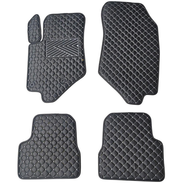 Eco leather mats QuiltyMats PEUGEOT 2008 from 2019 (Black / gray stitching)
