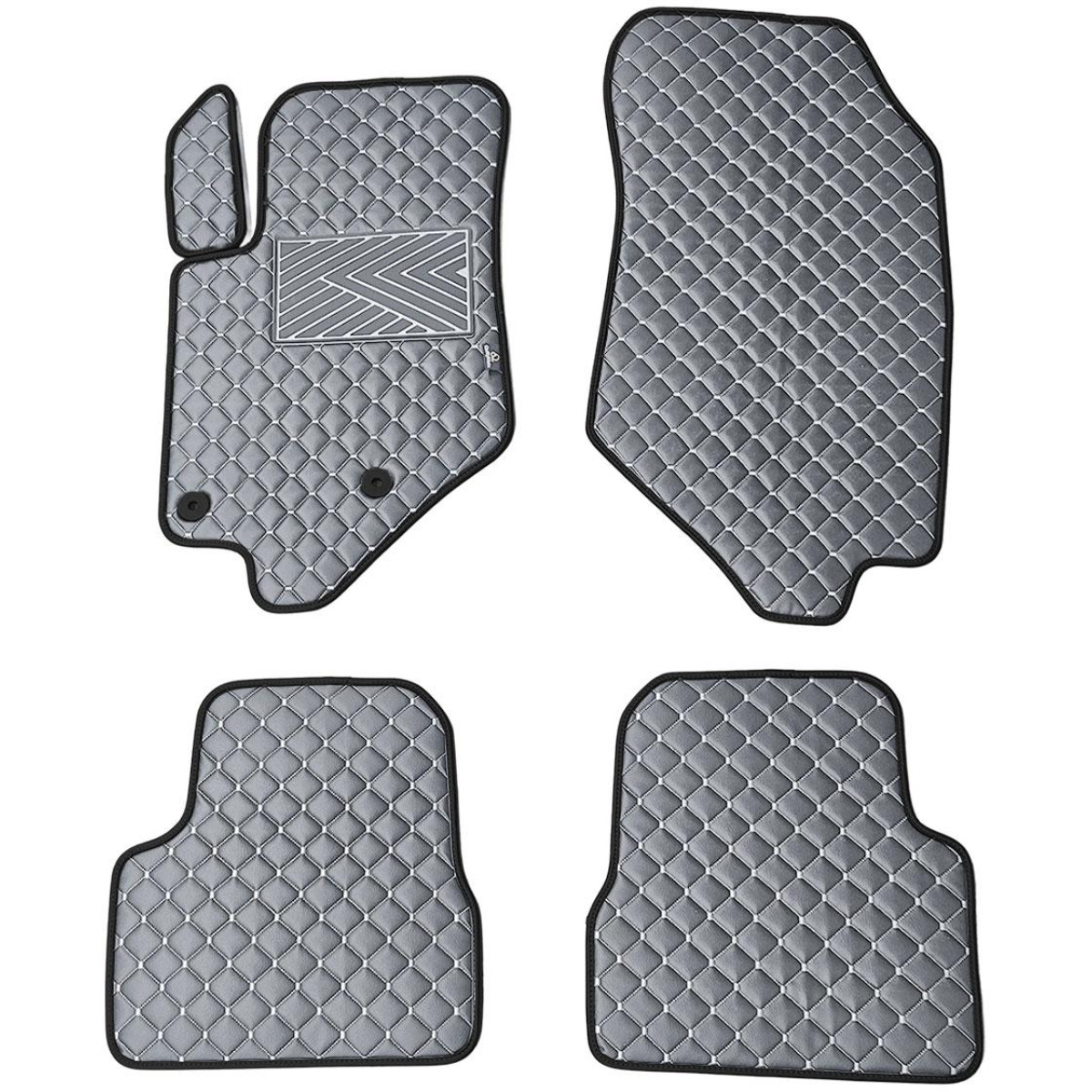 Eco leather mats QuiltyMats PEUGEOT 2008 from 2019 (Grey / gray stitching)