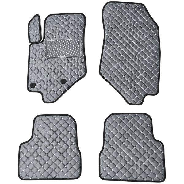 Eco leather mats QuiltyMats PEUGEOT 2008 from 2019 (Grey / gray stitching)