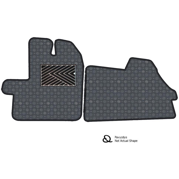 Eco leather mats QuiltyMats PEUGEOT PARTNER from 2018 (Grey / gray stitching)