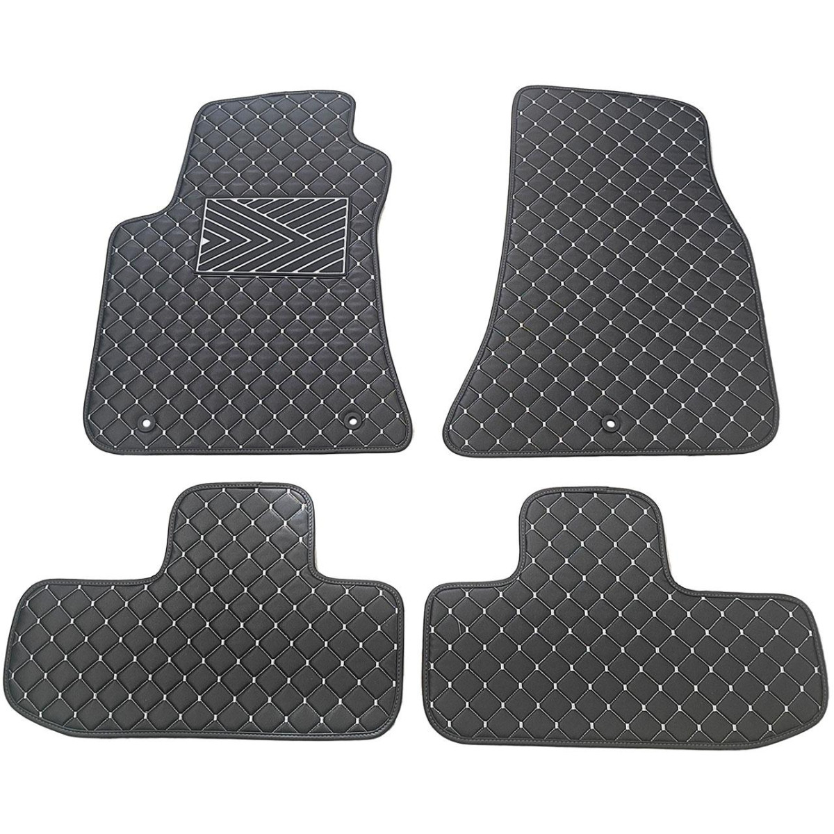 Eco leather mats QuiltyMats DODGE CHALLENGER 2008-2023 (Black / gray stitching)