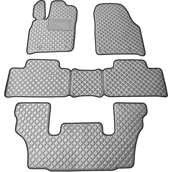 Eco leather mats QuiltyMats DODGE DURANGO from 2011 (I, II and III eilės 6v.) (Grey / gray stitching)