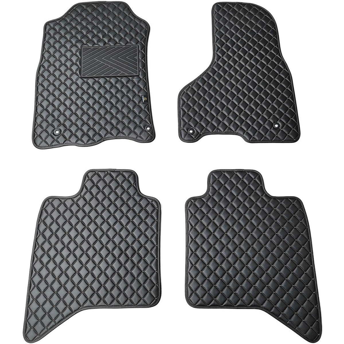 Eco leather mats QuiltyMats DODGE RAM 2009-2019 (Black / black stitching)