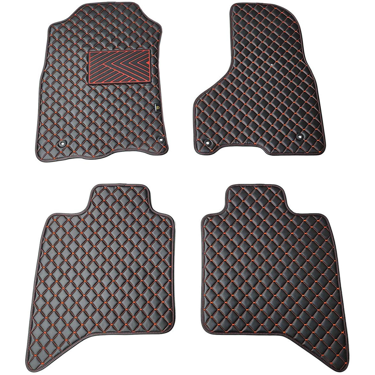 Eco leather mats QuiltyMats DODGE RAM 2009-2019 (Black / red stitching)