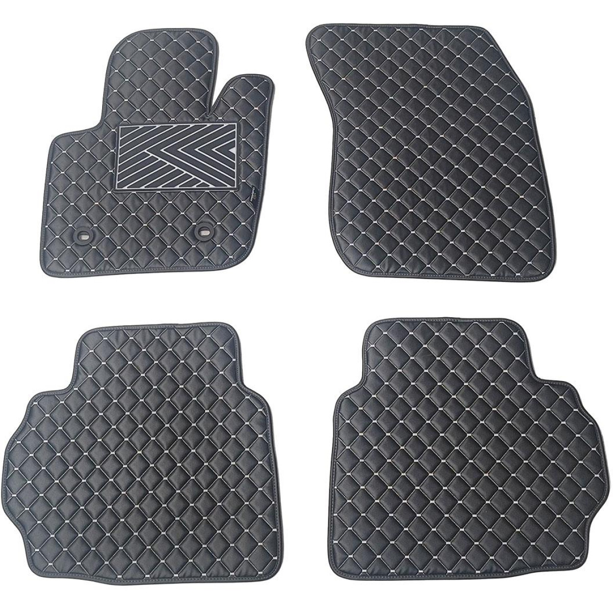 Eco leather mats QuiltyMats FORD MONDEO 2014-2022 (Black / gray stitching)