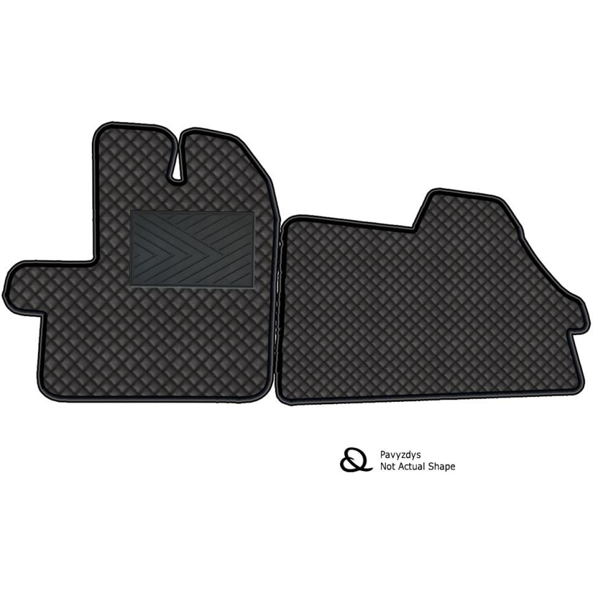 Eco leather mats QuiltyMats PEUGEOT BOXER from 2014 (Black / black stitching)