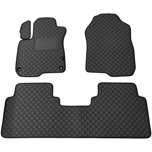 Eco leather mats QuiltyMats HONDA CR-V 2017-2023 (Black / black stitching)