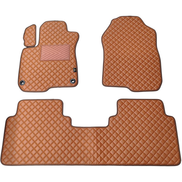 Eco leather mats QuiltyMats HONDA CR-V 2017-2023 (Brown / brown stitching)
