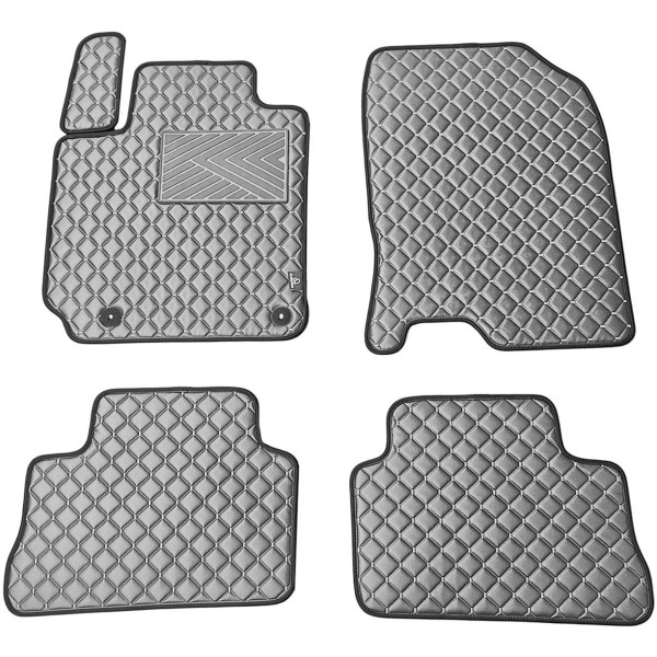 Eco leather mats QuiltyMats HYUNDAI KONA from 2017 (Grey / gray stitching)