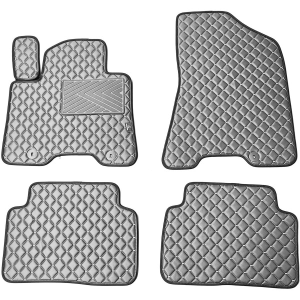 Eco leather mats QuiltyMats HYUNDAI TUCSON 2015-2021 (3 karta (TL)) (Grey / gray stitching)