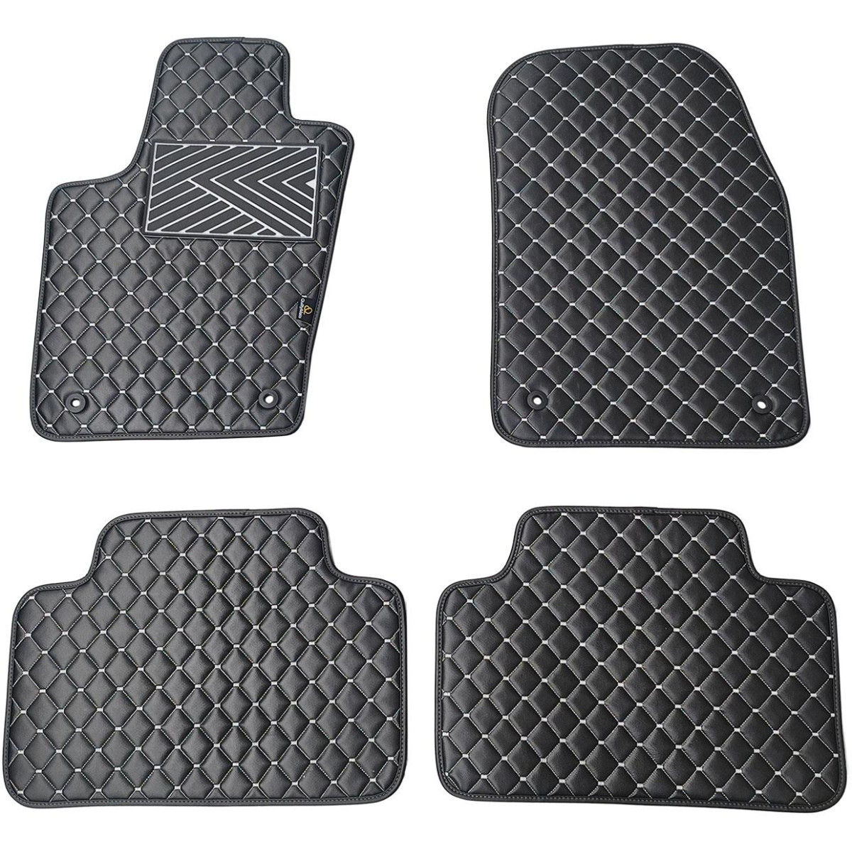 Eco leather mats QuiltyMats JEEP GRAND CHEROKEE 2010-2020 (Black / gray stitching)