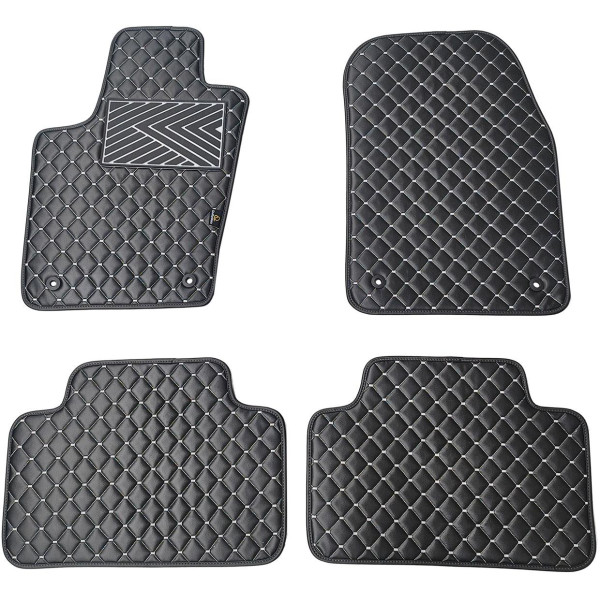 Eco leather mats QuiltyMats JEEP GRAND CHEROKEE 2010-2020 (Black / gray stitching)