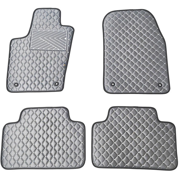 Eco leather mats QuiltyMats JEEP GRAND CHEROKEE 2010-2020 (Grey / gray stitching)