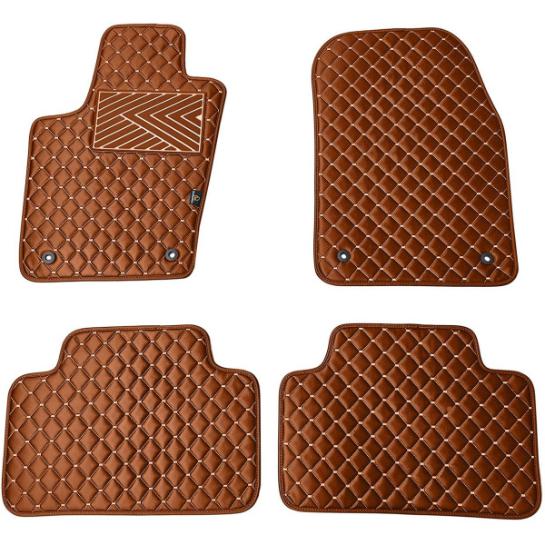 Eco leather mats QuiltyMats JEEP GRAND CHEROKEE 2010-2020 (Brown / brown stitching)