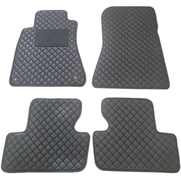 Eco leather mats QuiltyMats LEXUS IS 2005-2013 (Black / black stitching)