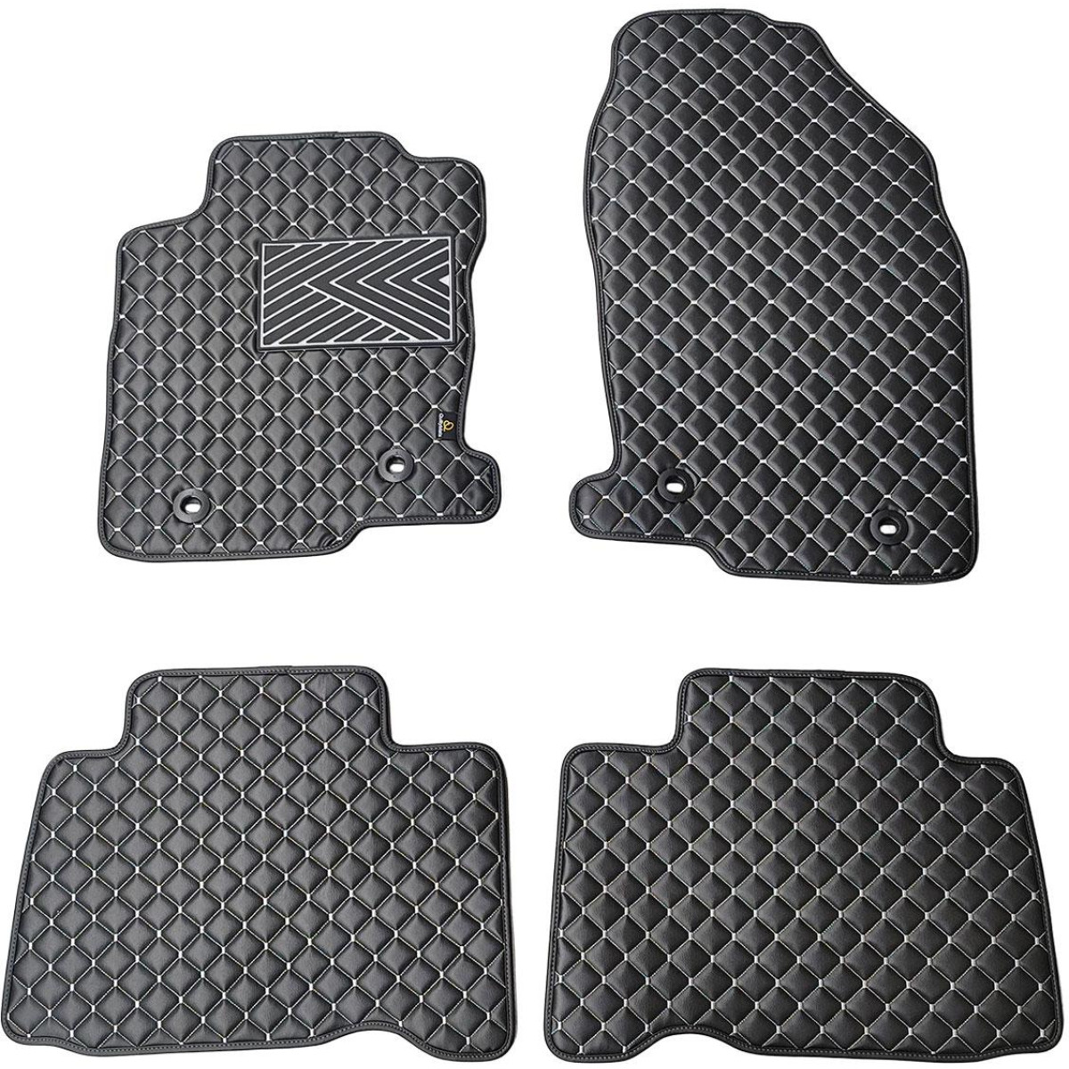 Eco leather mats QuiltyMats LEXUS NX 2014-2021 (Black / gray stitching)