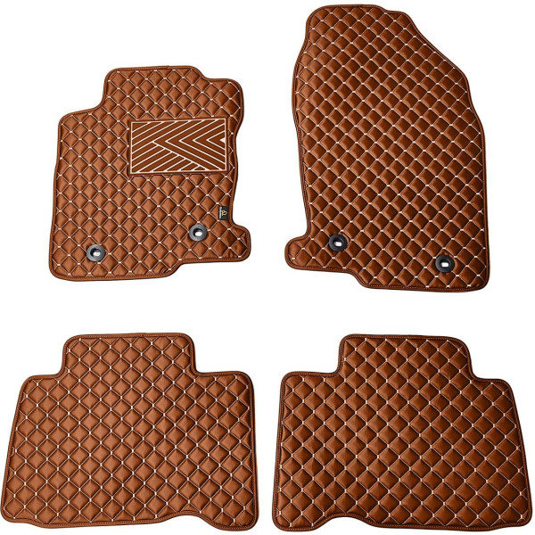 Eco leather mats QuiltyMats LEXUS NX 2014-2021 (Brown / brown stitching)