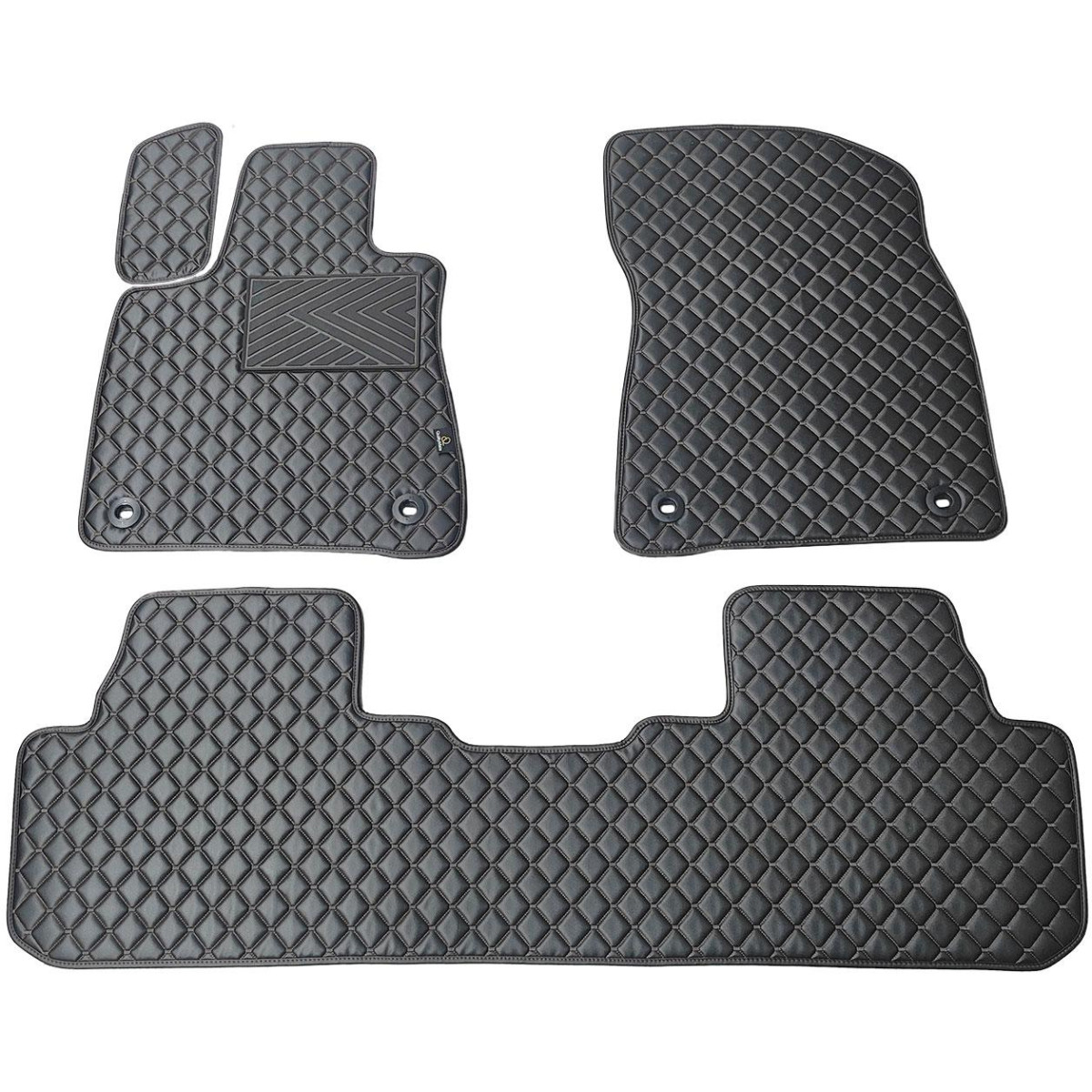 Eco leather mats QuiltyMats LEXUS RX 2015-2022 (Black / black stitching)