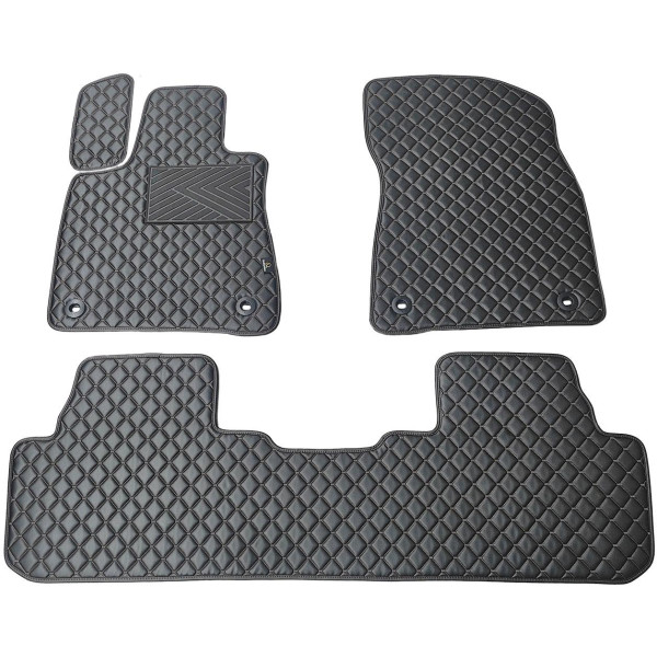 Eco leather mats QuiltyMats LEXUS RX 2015-2022 (Black / black stitching)
