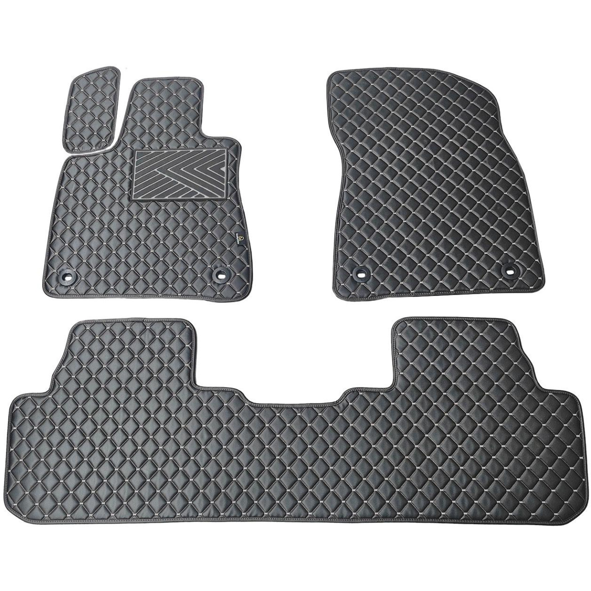 Eco leather mats QuiltyMats LEXUS RX 2015-2022 (Black / gray stitching)