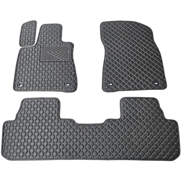 Eco leather mats QuiltyMats LEXUS RX 2015-2022 (Black / gray stitching)