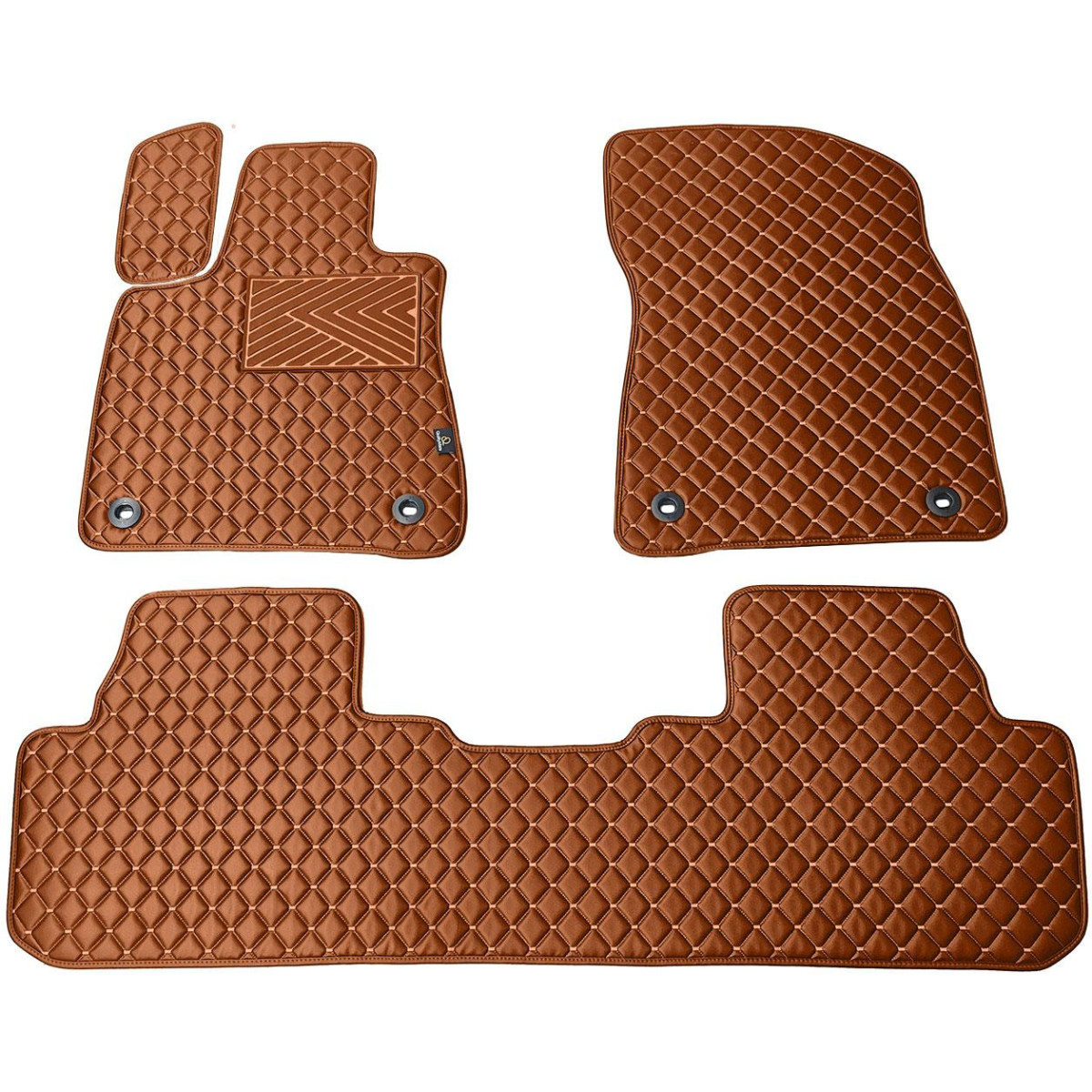 Eco leather mats QuiltyMats LEXUS RX 2015-2022 (Brown / brown stitching)