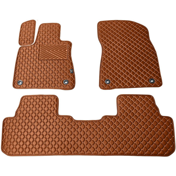 Eco leather mats QuiltyMats LEXUS RX 2015-2022 (Brown / brown stitching)