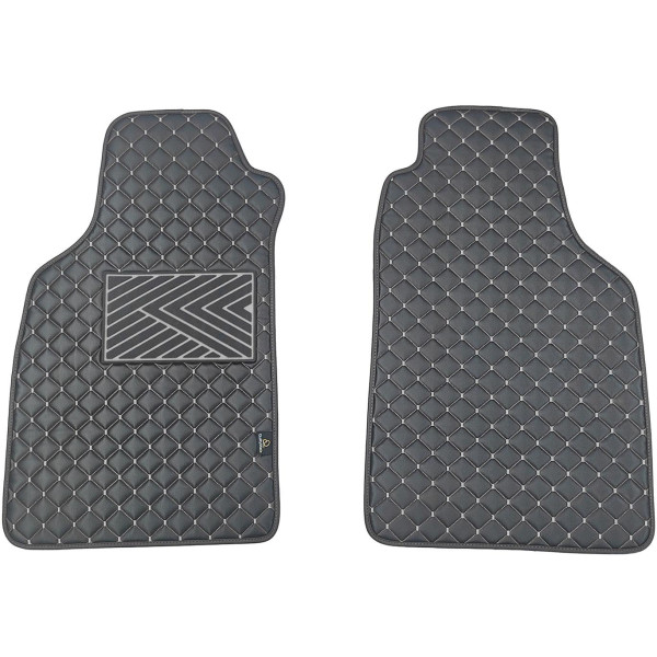 Eco leather mats QuiltyMats LIGIER JS50 from 2012 (Black / gray stitching)