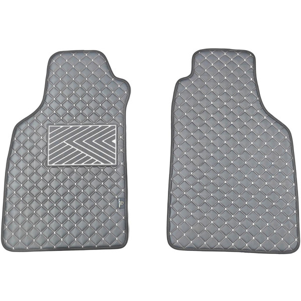 Eco leather mats QuiltyMats LIGIER JS50 from 2012 (Grey / gray stitching)