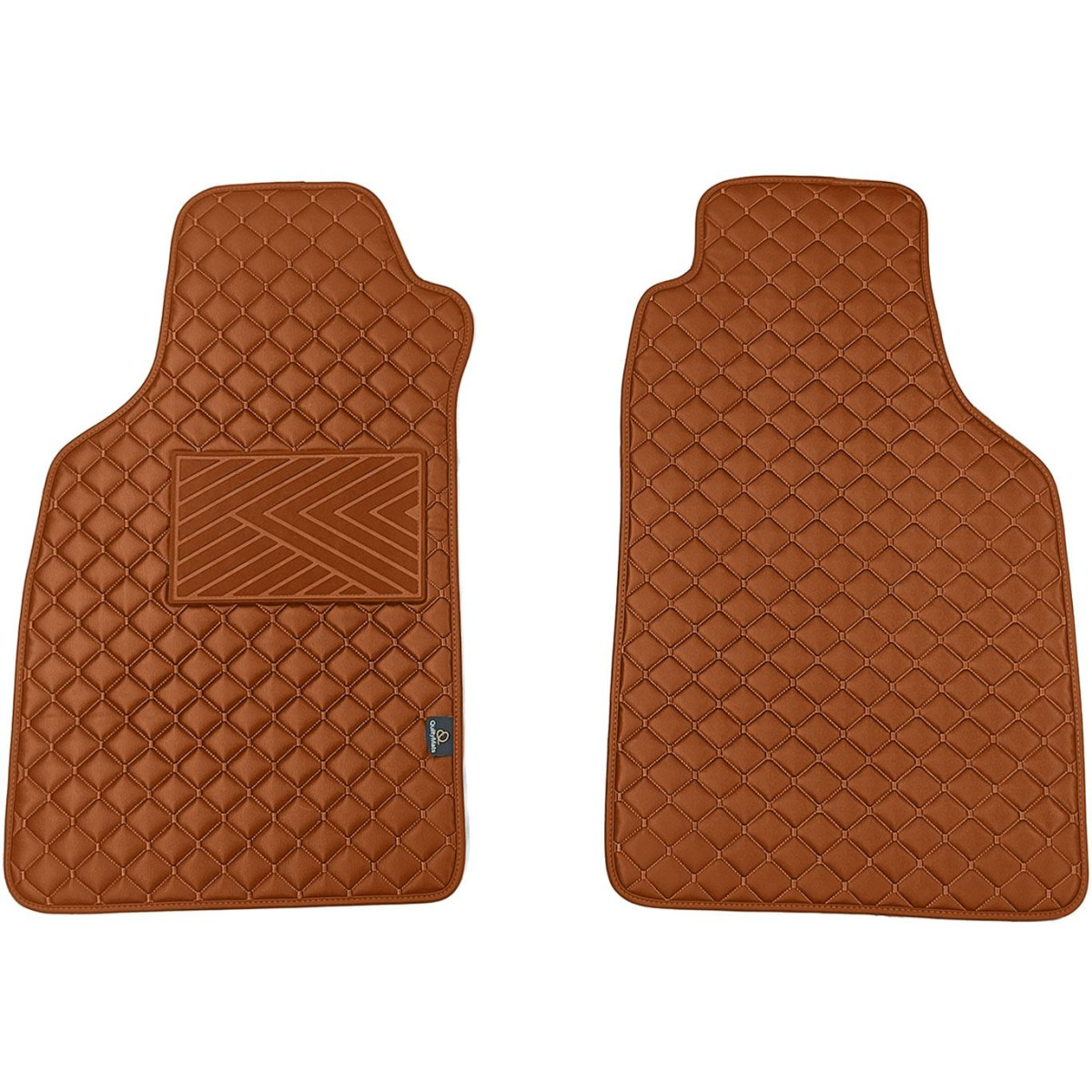 Eco leather mats QuiltyMats LIGIER JS50 from 2012 (Brown / brown stitching)