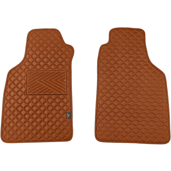 Eco leather mats QuiltyMats LIGIER JS50 from 2012 (Brown / brown stitching)