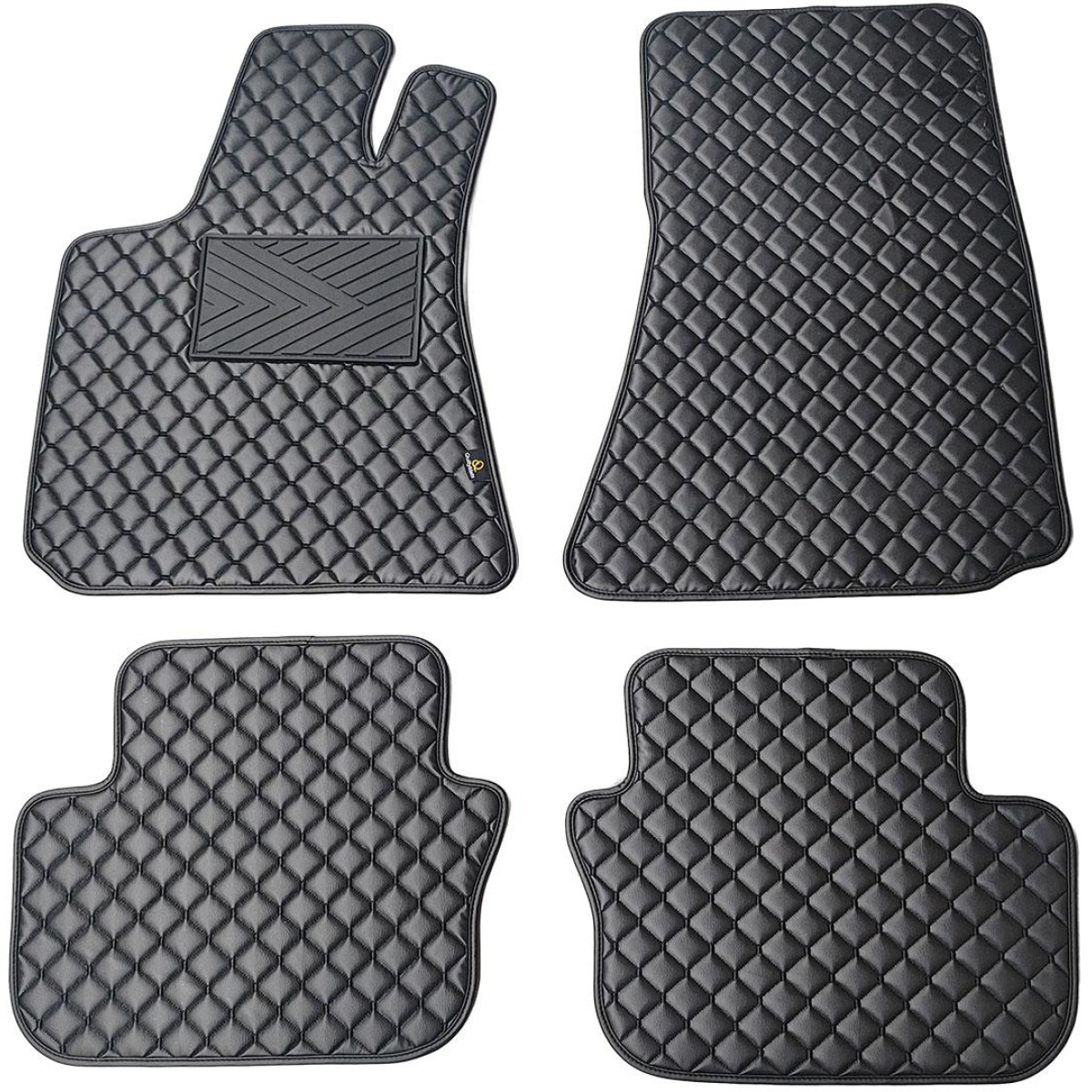 Eco leather mats QuiltyMats MASERATI GHIBLI 2013-2023 (Black / black stitching)
