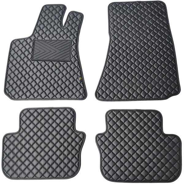 Eco leather mats QuiltyMats MASERATI GHIBLI 2013-2023 (Black / black stitching)