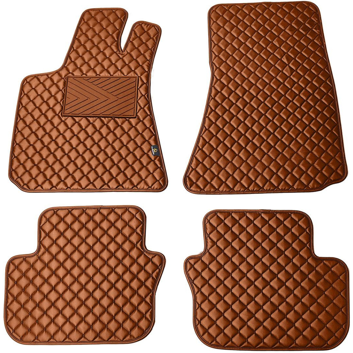 Eco leather mats QuiltyMats MASERATI GHIBLI 2013-2023 (Brown / brown stitching)