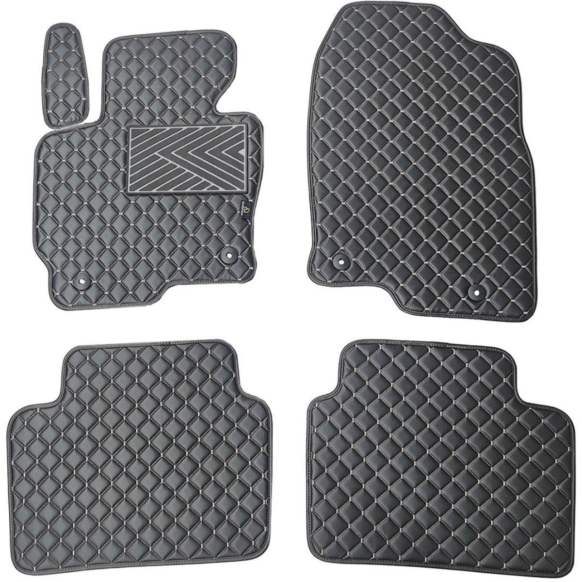 Eco leather mats QuiltyMats MAZDA CX-5 2012-2016 (Black / gray stitching)