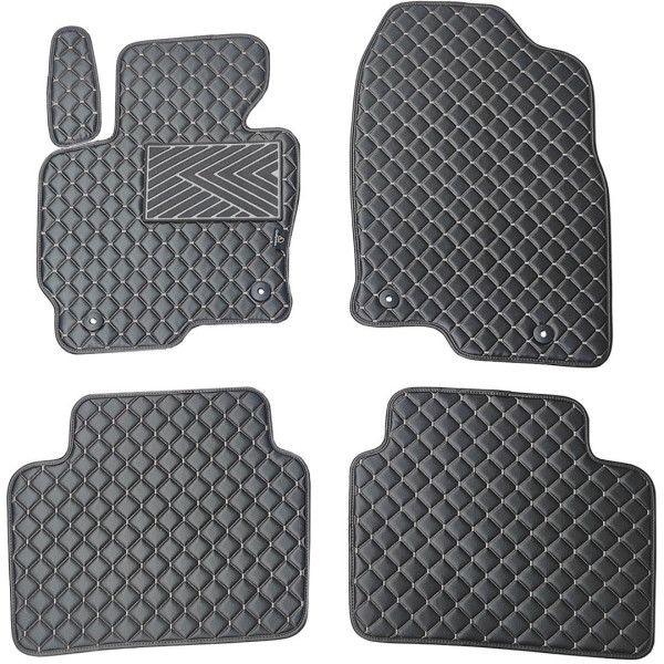 Eco leather mats QuiltyMats MAZDA CX-5 2012-2016 (Black / gray stitching)