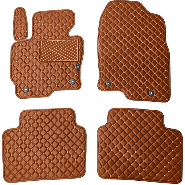 Eco leather mats QuiltyMats MAZDA CX-5 2012-2016 (Brown / brown stitching)