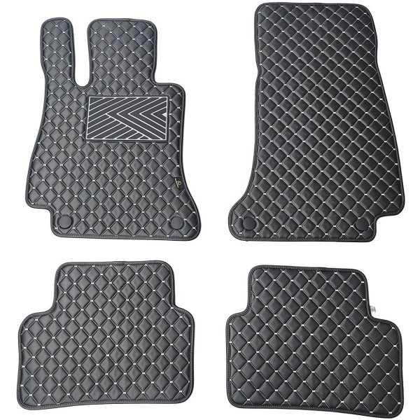 Eco leather mats QuiltyMats MERCEDES-BENZ E-class W213 2016-2023 (Black / gray stitching)