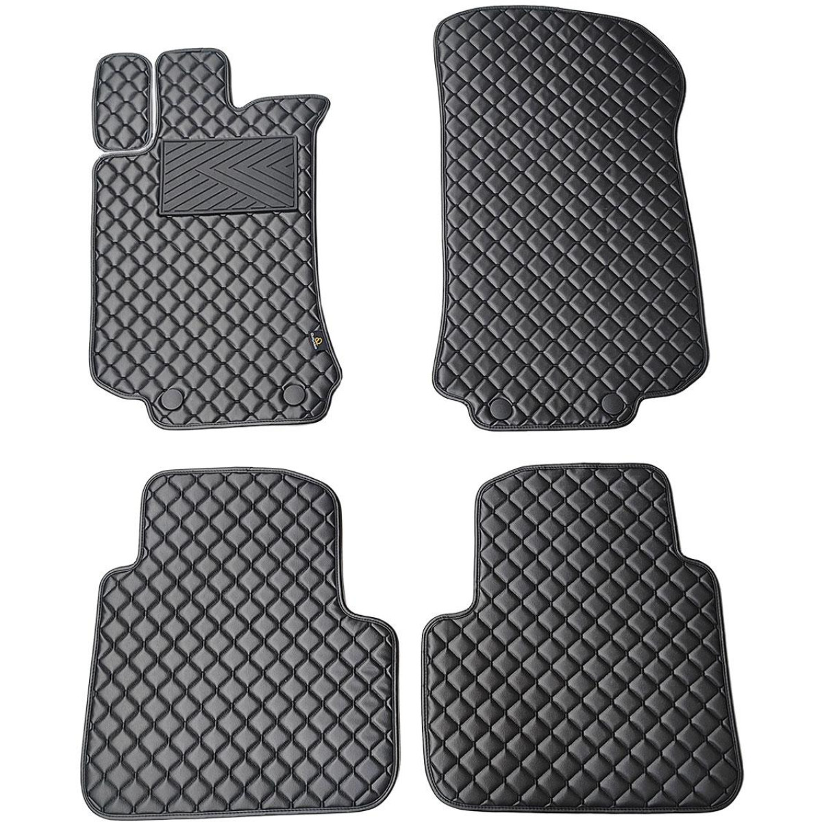 Eco leather mats QuiltyMats MERCEDES-BENZ R-class W251 2005-2015 (Black / black stitching)