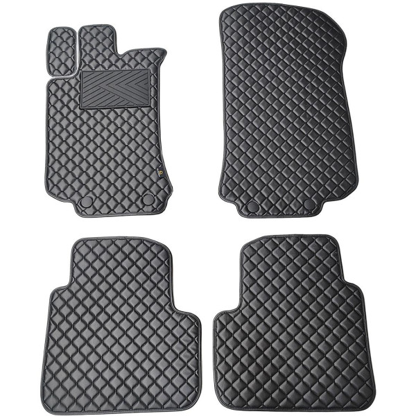 Eco leather mats QuiltyMats MERCEDES-BENZ R-class W251 2005-2015 (Black / black stitching)