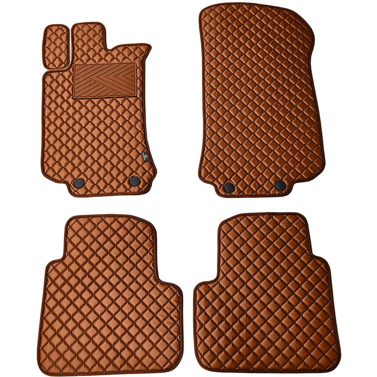 Eco leather mats QuiltyMats MERCEDES-BENZ R-class W251 2005-2015 (Brown / brown stitching)
