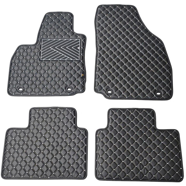 Eco leather mats QuiltyMats MG ZS from 2024 (Black / gray stitching) Eco leather mats QuiltyMats MG ZS from 2024 (Black / gray stitching)