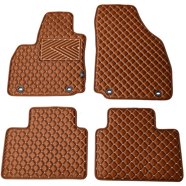 Eco leather mats QuiltyMats MG ZS from 2024 (Brown / brown stitching) Eco leather mats QuiltyMats MG ZS from 2024 (Brown / brown stitching)