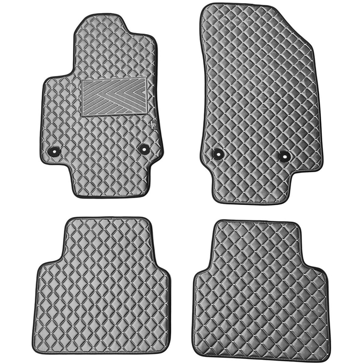 Eco leather mats QuiltyMats OPEL CROSSLAND X from 2017 (Grey / gray stitching)